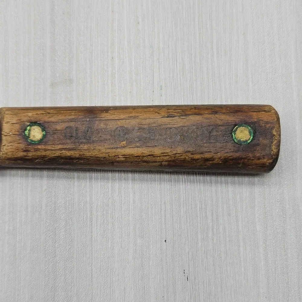 Vintage Ontario Knife Co Tru-Edge Old Hickory Butcher Knife Wood Handle 9.5in